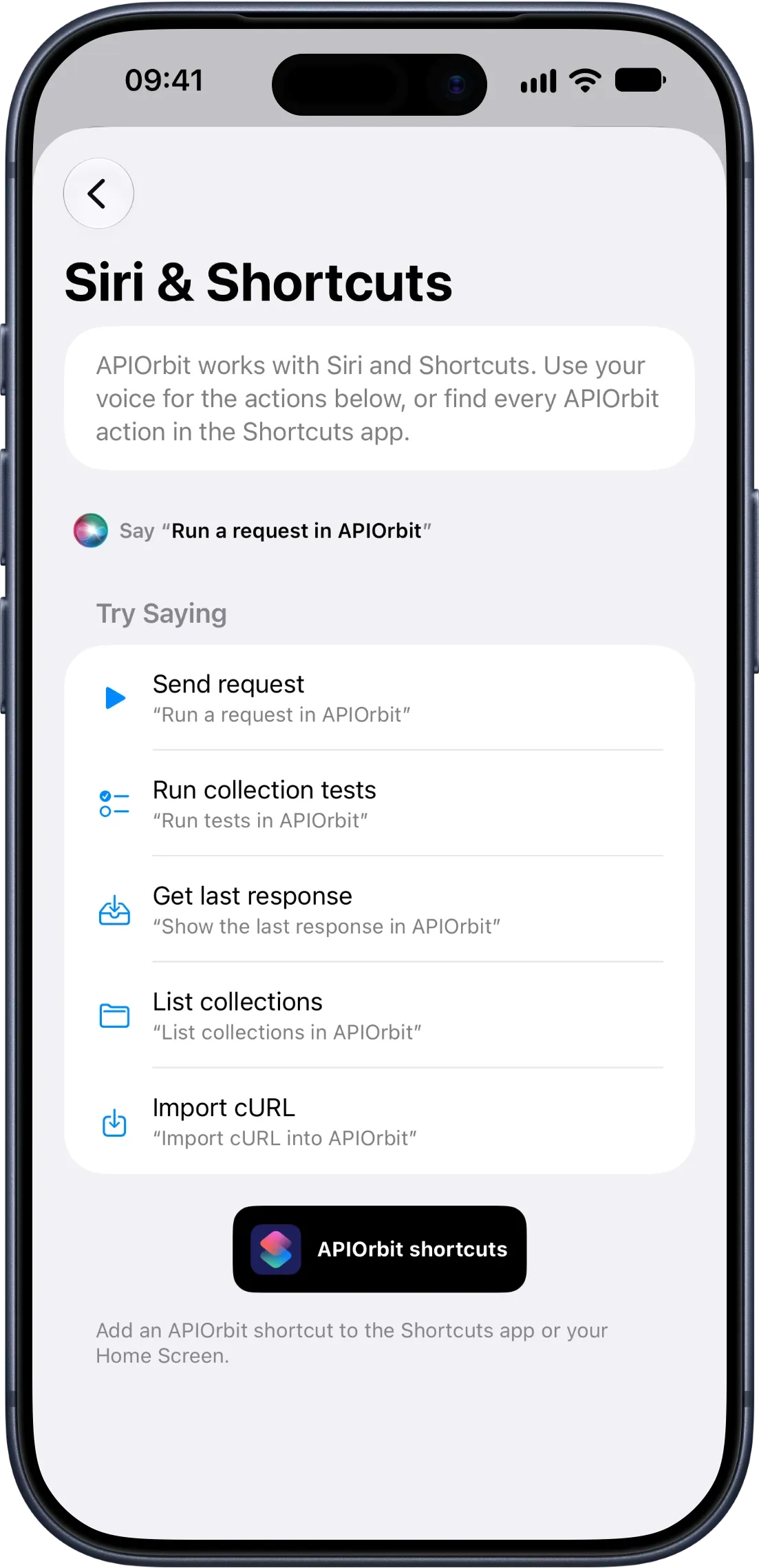 iPhone Settings screen for Siri & Shortcuts, showing